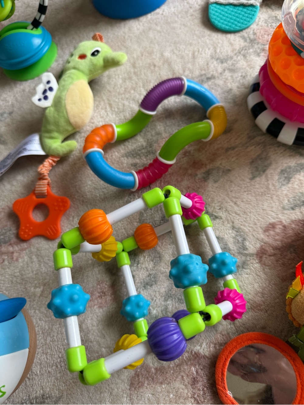Baby Toy Lot - infant activity, stacking, hanging plush & sensory toys - Picture 6 of 6
